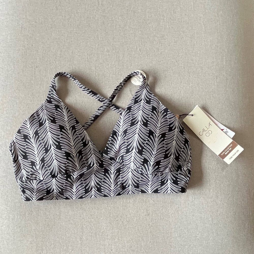 CALIA Women's Triangle Low Support Swim Top - M - NWT